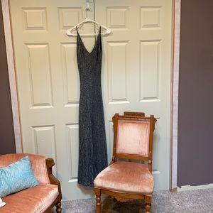 Silver metallic French connection maxi dress